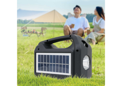Linterna radio parlante bluetooth con panel solar (4 en 1)
