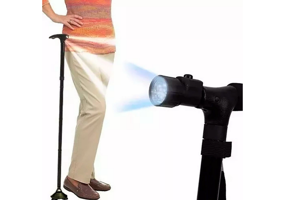 Bastón Plegable con Luz Led Almohadillas Antideslizantes Ortopédico
