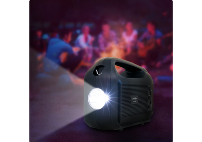 Linterna radio parlante bluetooth con panel solar (4 en 1)
