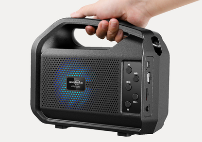 Linterna radio parlante bluetooth con panel solar (4 en 1)